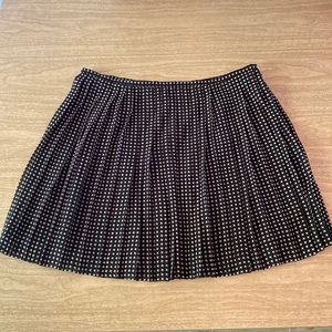 Madewell Pleated Black and Cream Mini Skirt Size 10